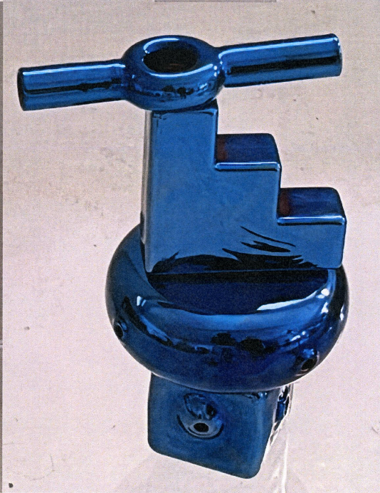 Limited Edition [P-010] Cube Pipe [Blue Chrome]